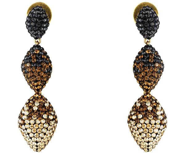 Swarovski Swarovski Moselle Triple Drop Pierced Earrings, Brown, Gold Plating Brown Gold-plated