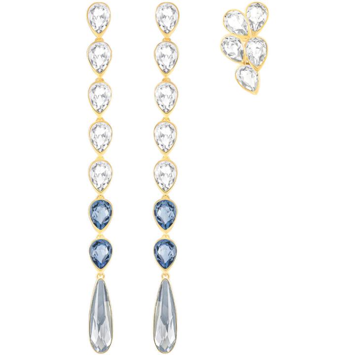 Swarovski Gipsy Pierced Earring Set, Multi-colored, Gold Plating