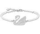 Swarovski Swarovski Swan Bangle, White, Rhodium Plating White Rhodium-plated