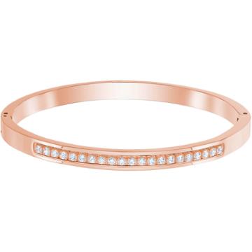 Swarovski Further Thin Bangle, White, Rose Gold Plating