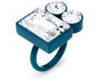 Swarovski Swarovski Domino Ring, Blue Lacquer Plating White