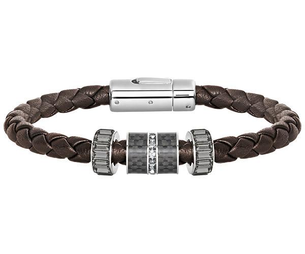 Swarovski Swarovski Diagonal Bracelet Leather Gray Stainless Steel