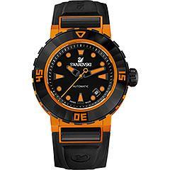 Swarovski Octea Abyssal Orange Rubber Strap Automatic  Watch