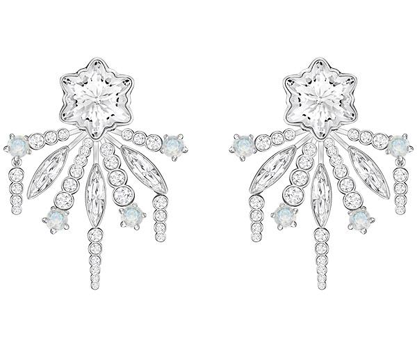 Swarovski Swarovski Merry Pierced Earring Jackets, White, Rhodium Plating White Rhodium-plated