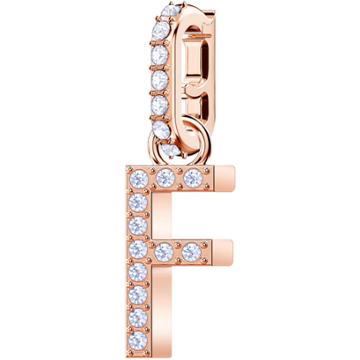 Swarovski Swarovski Remix Collection Charm F, White, Rose Gold Plating