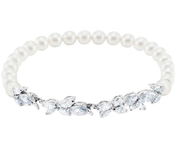 Swarovski Swarovski Louison Pearl Bracelet, White, Rhodium Plating White Rhodium-plated