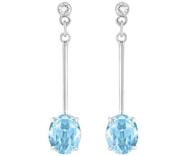 Swarovski Swarovski Elena Simple Pierced Earrings Aqua Rhodium-plated