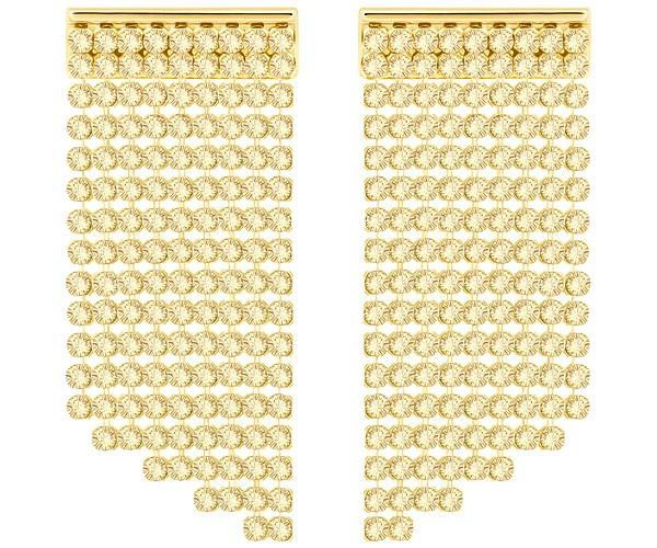 Swarovski Swarovski Fit Short Pierced Earrings, Golden, Gold Plating Brown Gold-plated
