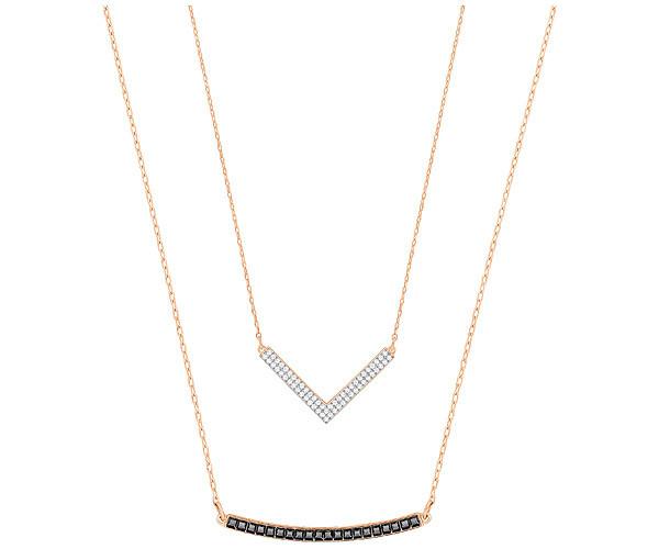 Swarovski Swarovski Hero Necklace Set, Multi-colored, Rose Gold Plating Gray Rose Gold-plated