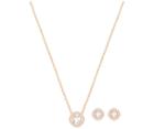 Swarovski Swarovski Angelic Square Set, White, Rose Gold Plating White Rose Gold-plated