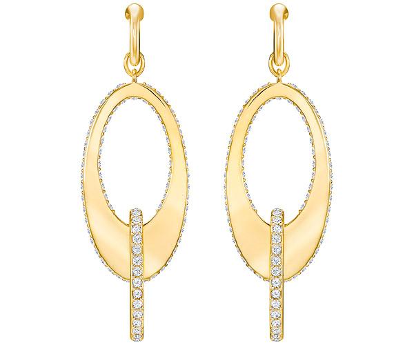 Swarovski Swarovski Lakeside Hoop Pierced Earrings, White, Gold Plating White Gold-plated