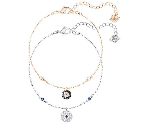 Swarovski Swarovski Crystal Wishes Evil Eye Bracelet Set, Blue Dark Multi