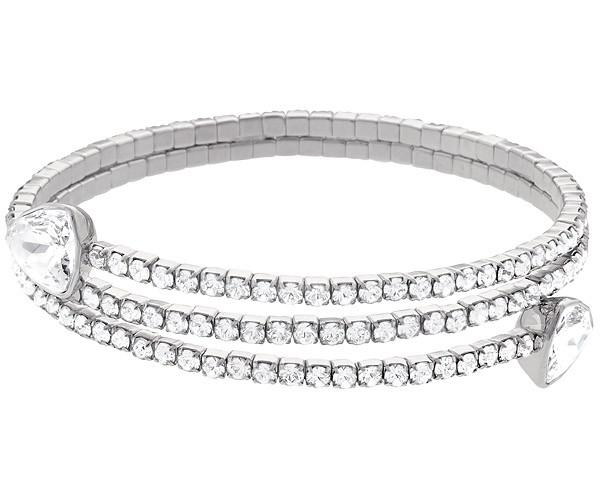 Swarovski Swarovski Twisty Triangle Bangle, White, Rhodium Plating White