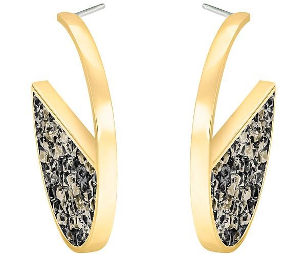 Swarovski Swarovski Crystaldust Hoop Pierced Earrings, Golden, Gold Plating Brown Gold-plated