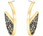 Swarovski Swarovski Crystaldust Hoop Pierced Earrings, Golden, Gold Plating Brown Gold-plated