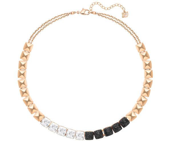Swarovski Swarovski Glance All-around Necklace, Black White Rose Gold-plated
