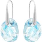 Swarovski Galet Pierced Earrings, Blue, Rhodium Plating