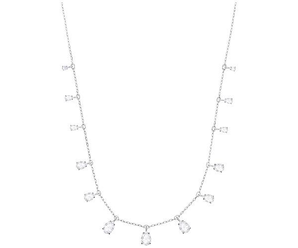 Swarovski Swarovski Attract Pear Necklace, White, Rhodium Plating White Rhodium-plated