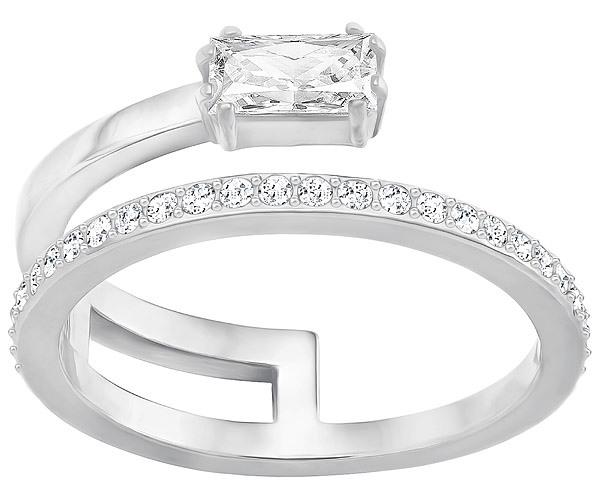 Swarovski Swarovski Gray Ring, Small, White, Rhodium Plating White Rhodium-plated