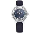 Swarovski Swarovski Lovely Crystals Mini Watch, Leather Strap, Black, Silver Tone White Stainless Steel
