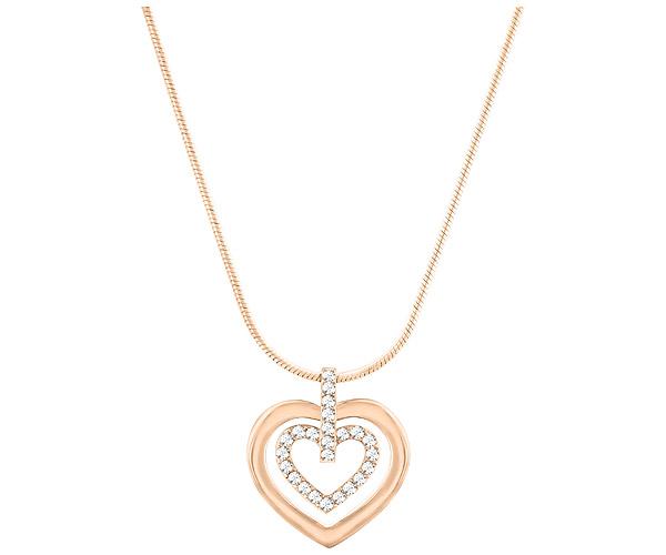 Swarovski Swarovski Circle Heart Pendant White Rose Gold-plated