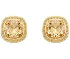 Swarovski Swarovski Lattitude Stud Pierced Earrings, Golden, Gold Plating Brown Gold-plated