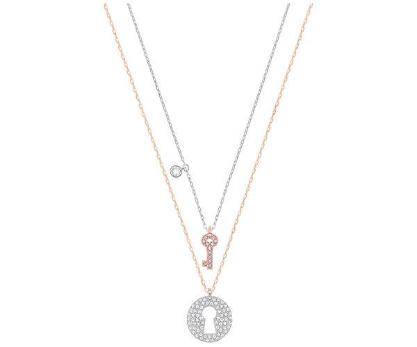 Swarovski Swarovski Crystal Wishes Key Pendant Set, Pink Pink