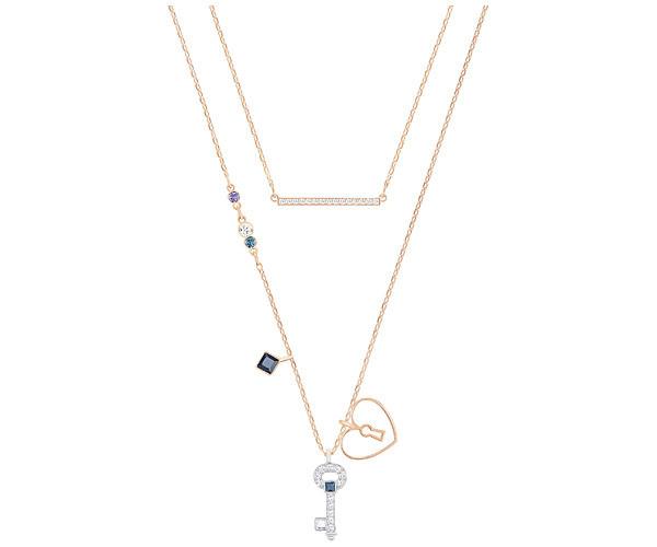 Swarovski Swarovski Glowing Key Necklace Set, Multi-colored, Mixed Plating Dark Multi