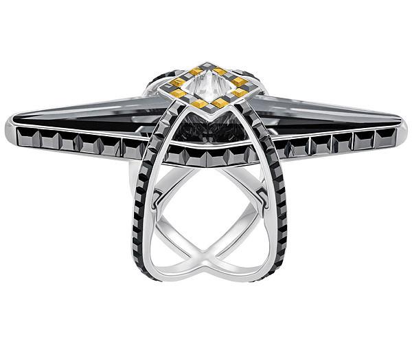 Swarovski Swarovski Goddess Ring, Black Dark Multi Rhodium-plated
