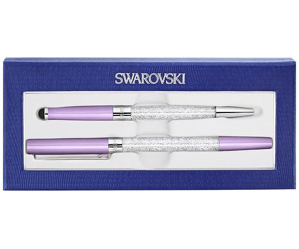 Swarovski Swarovski Crystalline Stardust Stylus Ballpoint Pen And Rollerball Pen Set, Light Lilac