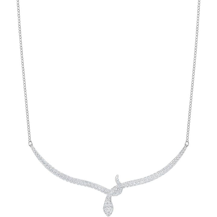Swarovski Leslie Necklace, White, Rhodium Plating