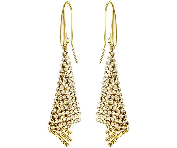 Swarovski Swarovski Fit Pierced Earrings, Small, Golden, Gold Plating Brown Gold-plated