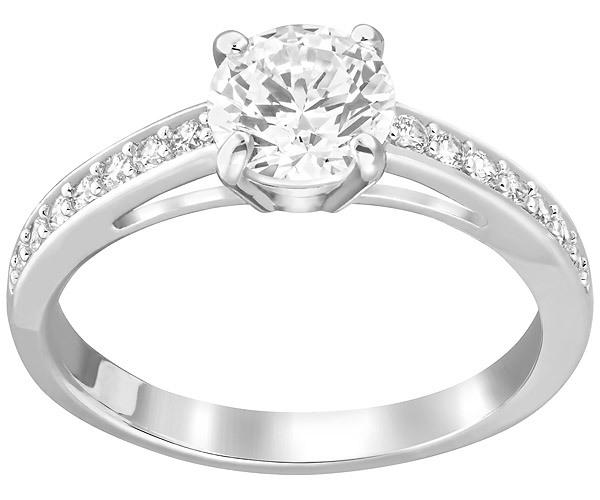 Swarovski Swarovski Attract Round Ring, White, Rhodium Plating White Rhodium-plated