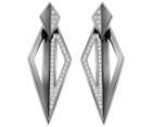 Swarovski Swarovski Ground Pierced Earring Jackets, White, Ruthenium Plating White Rhodium-plated