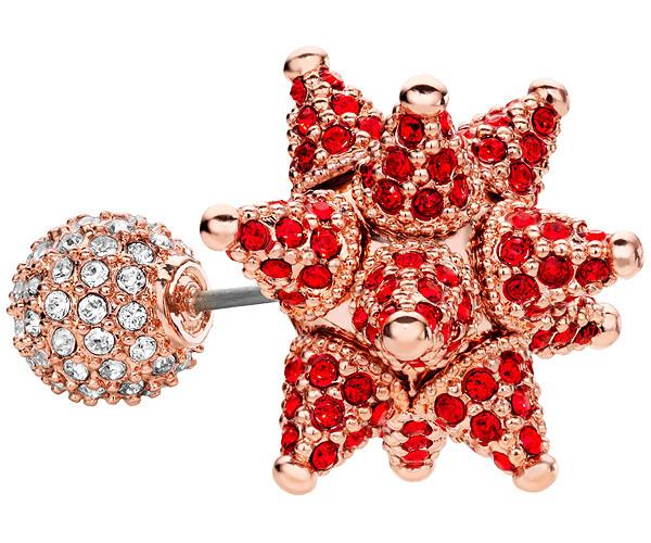 Swarovski Swarovski Rewrite The Stars Double Stud Pierced Earrings, Rose Gold Plating Red Rose Gold-plated