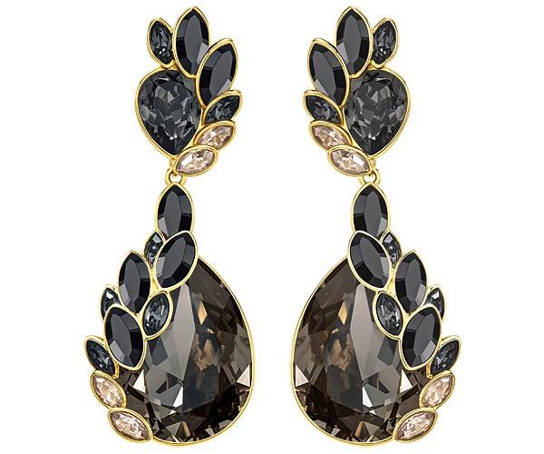 Swarovski Swarovski March Owl Pierced Earrings, Multi-colored, Gold Plating Dark Multi Gold-plated