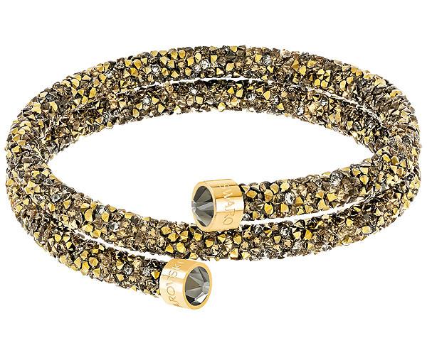 Swarovski Swarovski Crystaldust Double Bangle, Golden Dark Multi Gold-plated