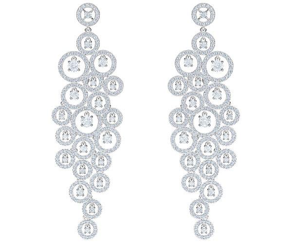 Swarovski Swarovski Creativity Chandelier Pierced Earrings, White, Rhodium Plating White Rhodium-plated