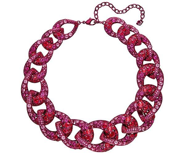 Swarovski Swarovski Tabloid Necklace, Multi-colored, Pink Lacquer Plating Dark Multi