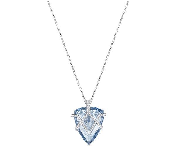 Swarovski Swarovski Goodwill Pendant, Large, Blue, Rhodium Plating Teal Rhodium-plated