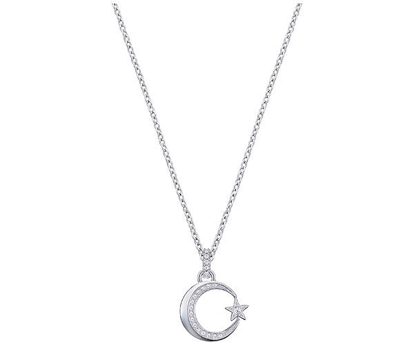 Swarovski Swarovski Crescent And Star Pendant, White, Rhodium Plating White Rhodium-plated