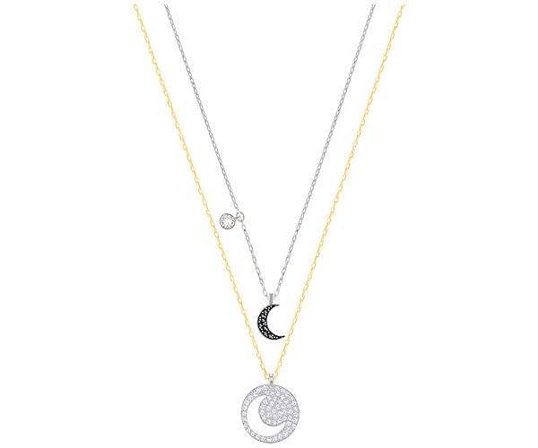 Swarovski Swarovski Crystal Wishes Moon Pendant Set, Black Black