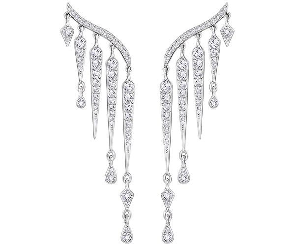 Swarovski Swarovski Flame Pierced Earrings White Rhodium-plated