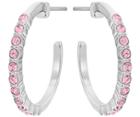 Swarovski Swarovski Recreation Hoop Pierced Earrings Pink Rhodium-plated