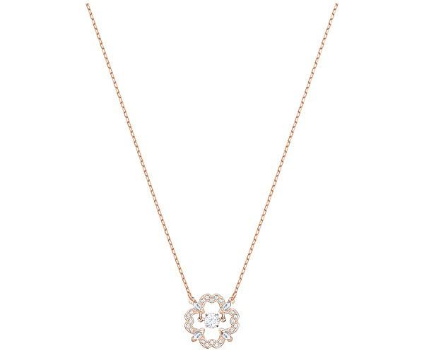 Swarovski Swarovski Sparkling Dance Flower Necklace, White, Rose Gold Plating White Rose Gold-plated