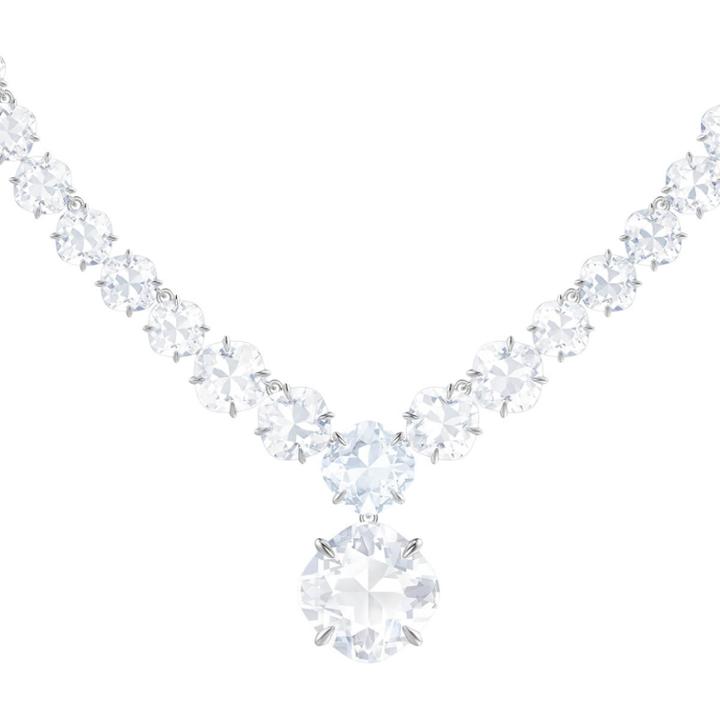 Swarovski Mix Necklace, White, Rhodium Plating