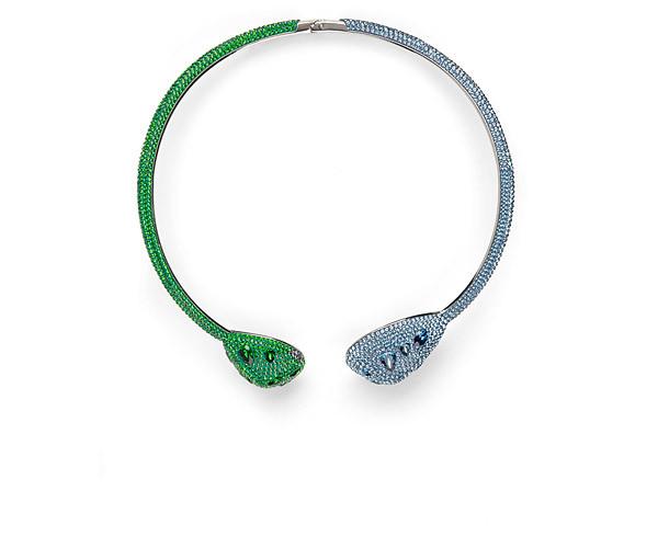 Swarovski Swarovski Atelier Swarovski Core Collection, Moselle All-around Choker Teal Rhodium-plated