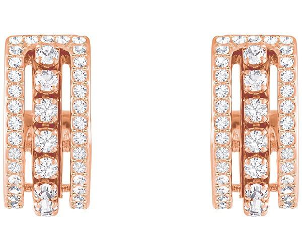 Swarovski Swarovski Further Pierced Earrings, White, Rose Gold Plating White Rose Gold-plated