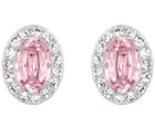 Swarovski Swarovski Christie Oval Pierced Earrings Pink Rhodium-plated