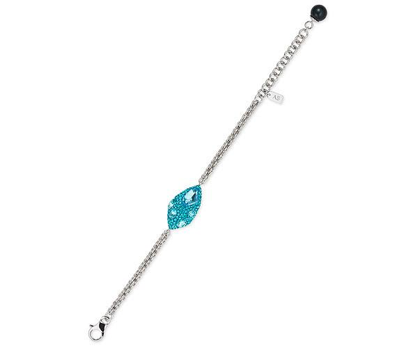 Swarovski Swarovski Moselle Single Chain Bracelet, Palladium Plating Teal Rhodium-plated